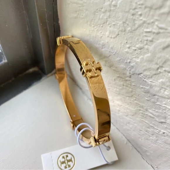 Tory Burch | Jewelry | Tory Burch Classic Logo Hinge Bangle 45434